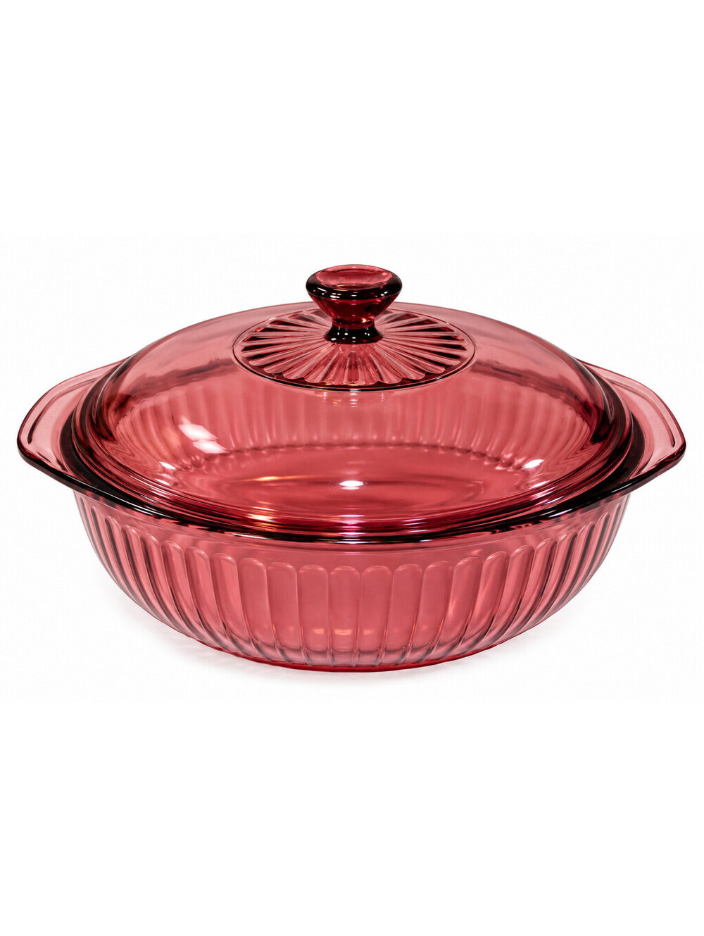 Vintage Pyrex Cranberry 024-S 2 Qt Casserole Dish w/ Glass Lid Never Used
